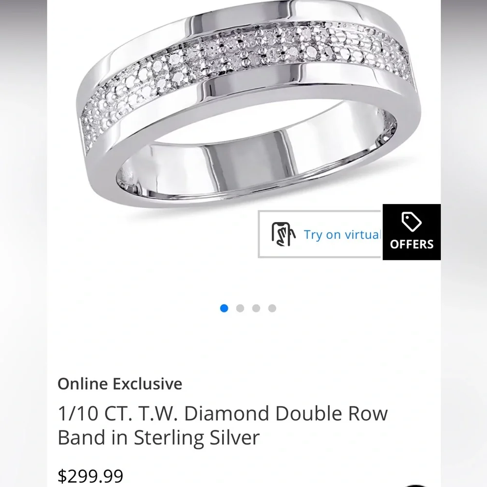 Zales Silver Diamond Accent wedding Band